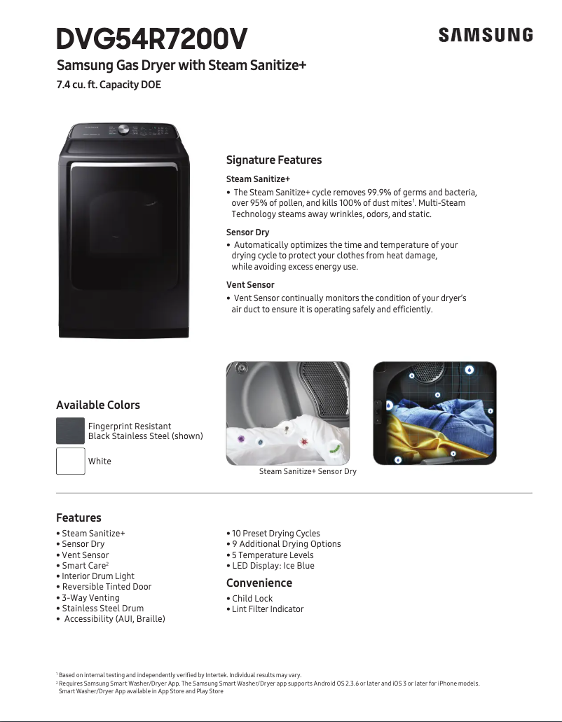 Image de la première page du manuel de l'appareil DVG54R7200V