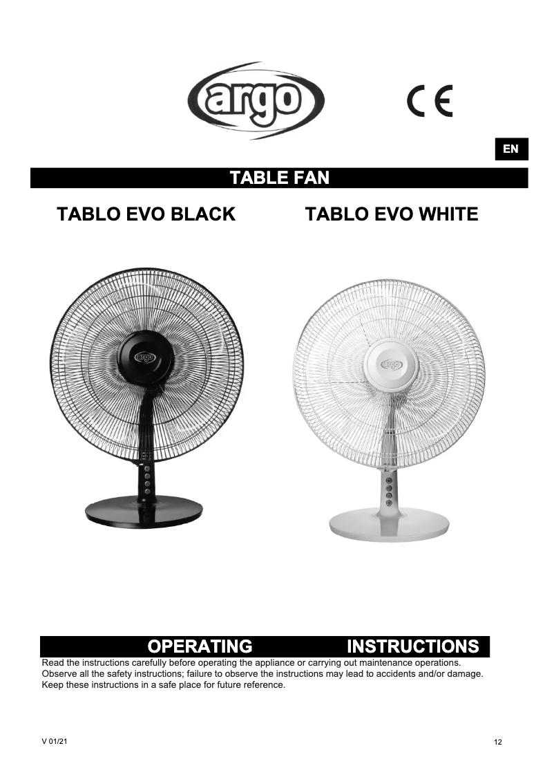 First page image of the manual for Tablo Evo