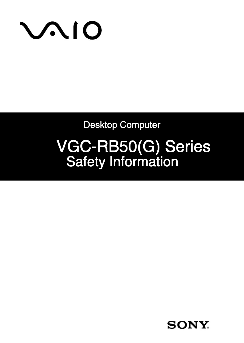 Página 1 del manual Instrucciones de seguridad Sony Vaio VGC-RB58G
