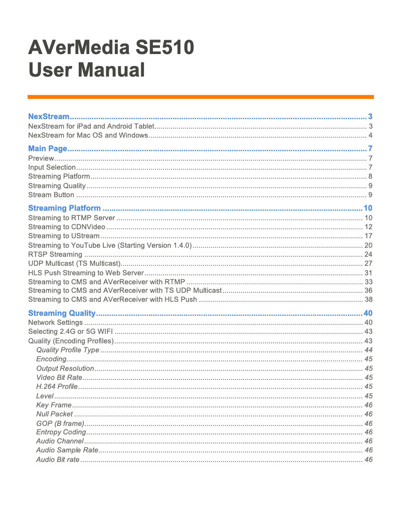Page n°1 - Manuel utilisateur AVerMedia AVerCaster LiteSE510