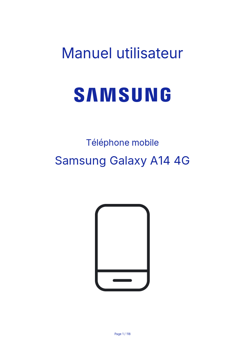 Page n°1 - Manuel utilisateur Samsung Galaxy A14 4G