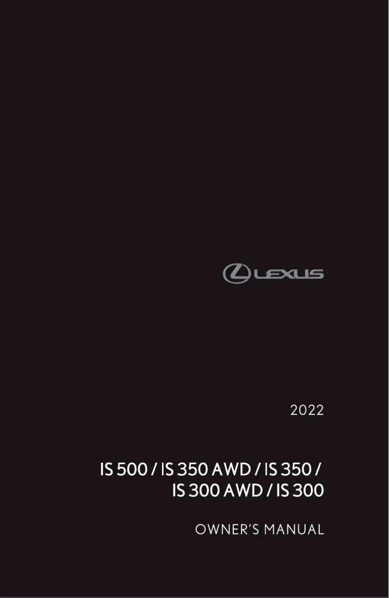 Page 1 de la notice Manuel utilisateur Lexus IS 350 (2022)