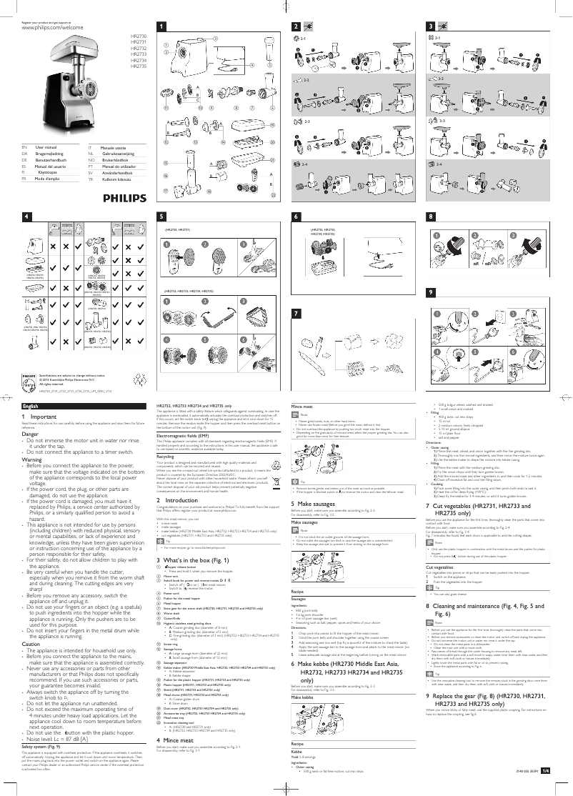 Página 1 del manual Manual de usuario Philips HR2734