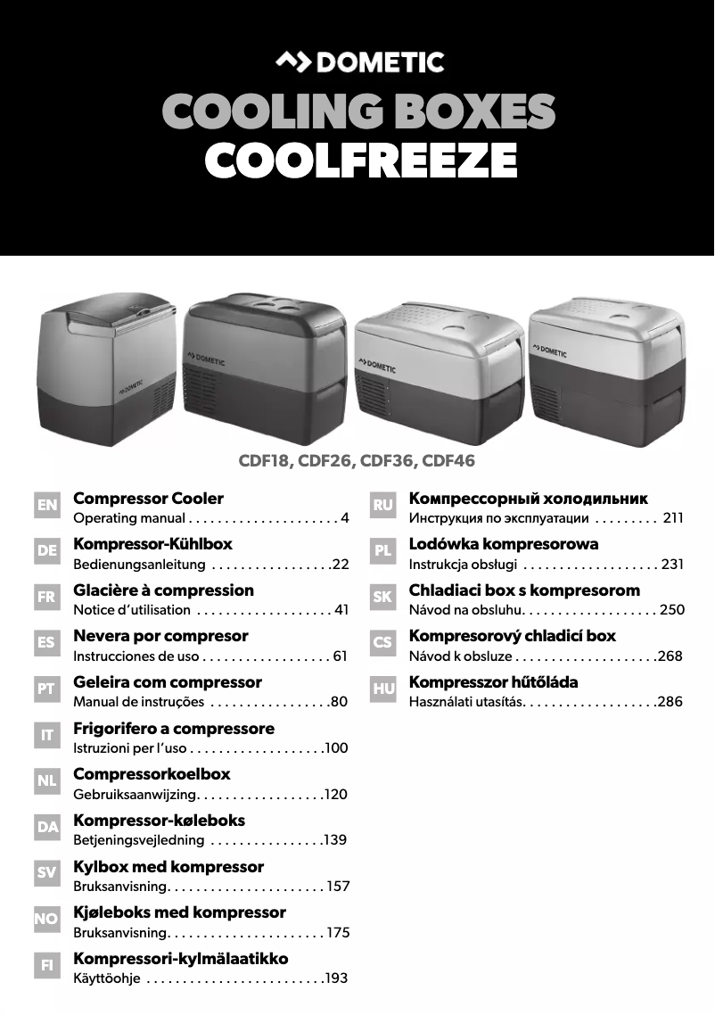 Page 1 de la notice Manuel utilisateur Dometic CoolFreeze CDF 36