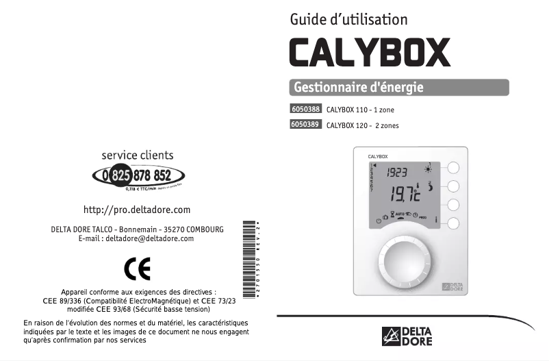 Page 1 de la notice Manuel utilisateur Delta Dore Calybox 110