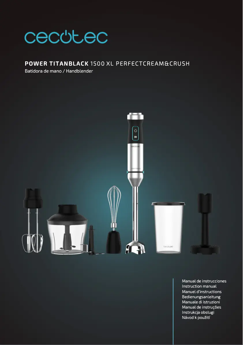 Página 1 del manual Manual de usuario Cecotec Power Titan 1500 XL PerfectCream&Crush