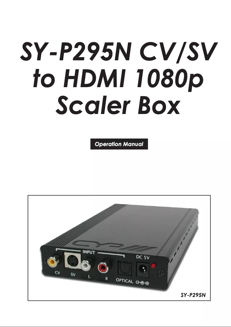 Image de la première page du manuel de l'appareil SY-P295N