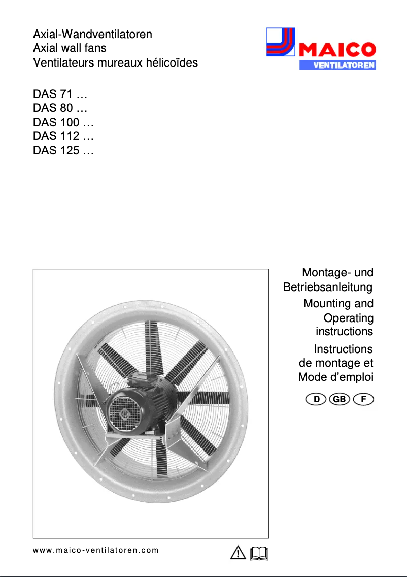 Page n°1 - Manuel utilisateur Maico DAS 71/8