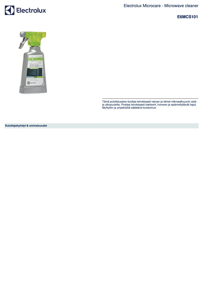 Page n°1 - Manuel utilisateur AEG E6MCS101