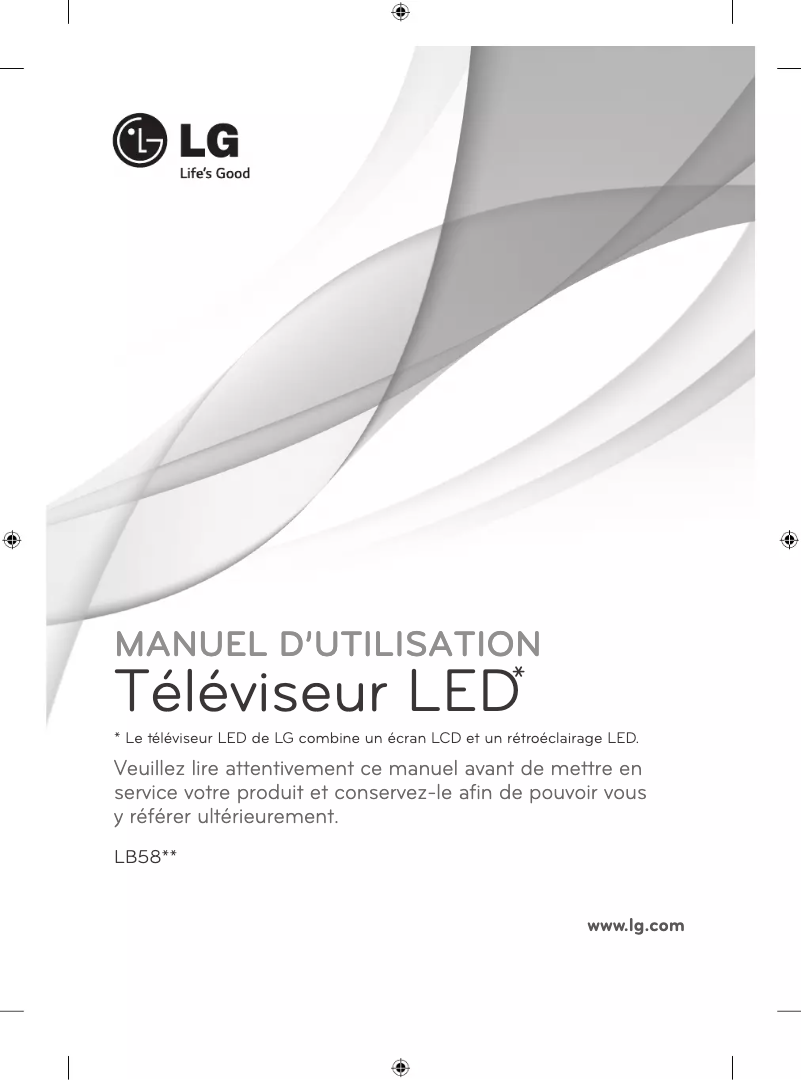 Page 1 de la notice Manuel utilisateur LG 60LB582T