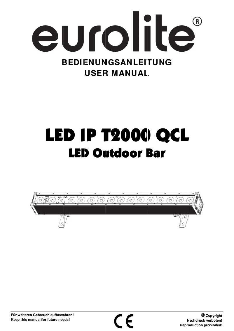 Page 1 de la notice Manuel utilisateur Eurolite T2000 QCL