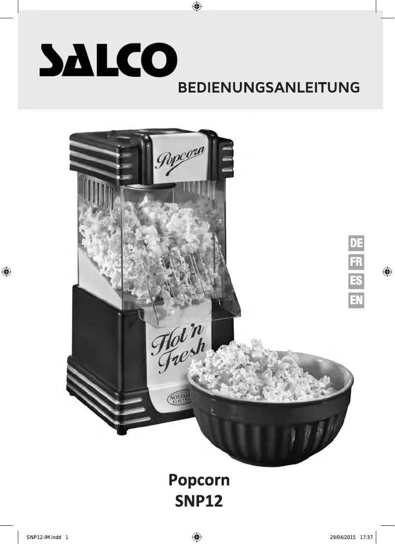 Image de la première page du manuel de l'appareil SNP12