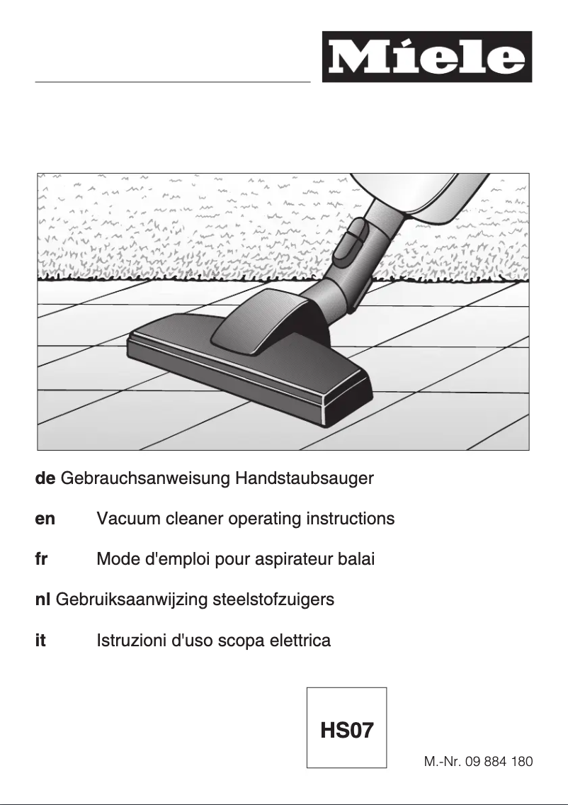 Page n°1 - Manuel utilisateur Miele Swing H1 Parquet