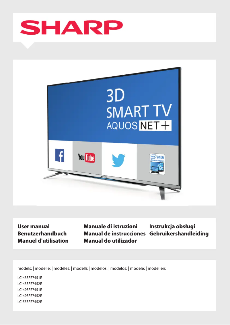 Page 1 de la notice Manuel utilisateur Sharp LC-49SFE7452E