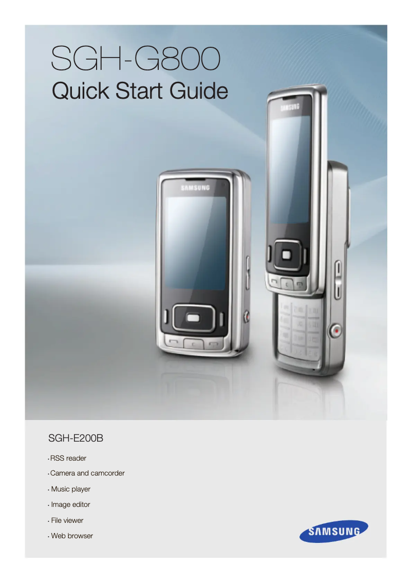 Image de la première page du manuel de l'appareil SGH-G800