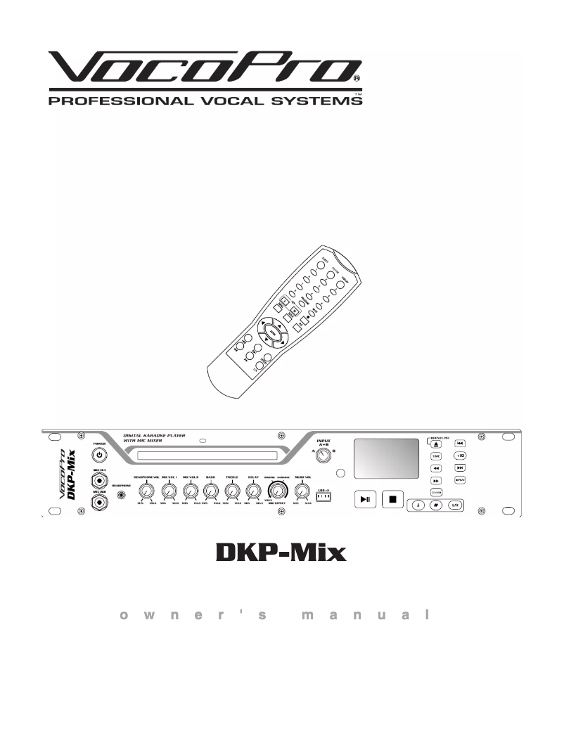 Página 1 del manual Manual de usuario Vocopro DKP-Mix