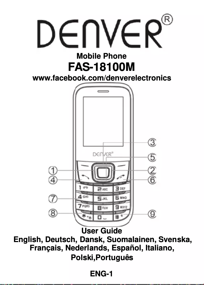 Page 1 de la notice Manuel utilisateur Denver FAS-18100M