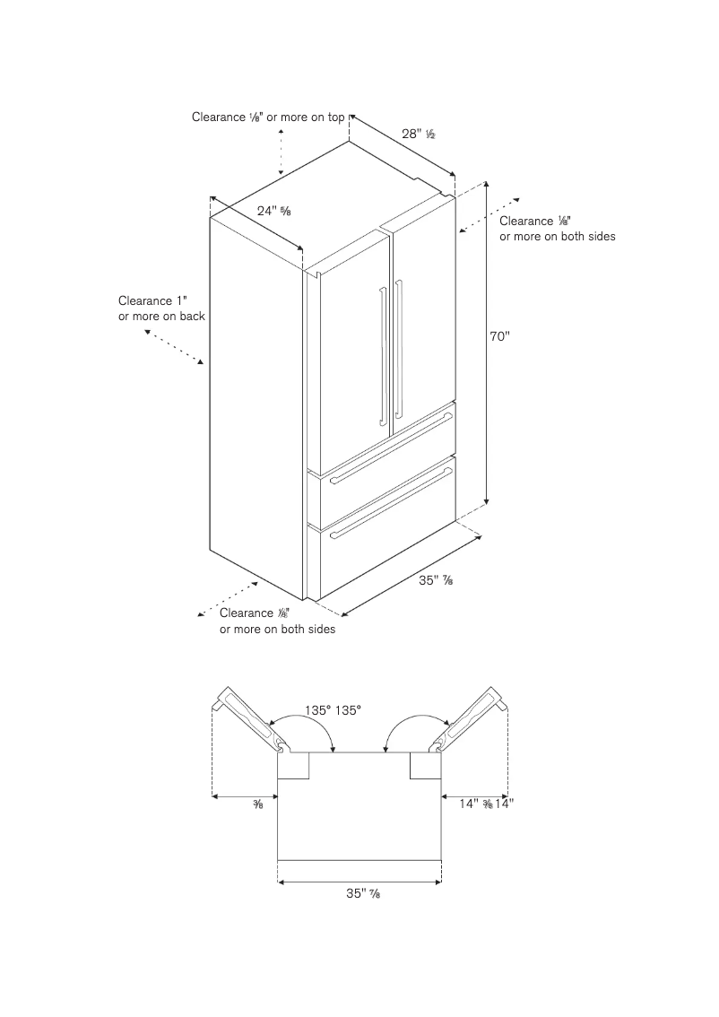Page 1 de la notice Guide d'installation Bertazzoni REF36FDFIXNV
