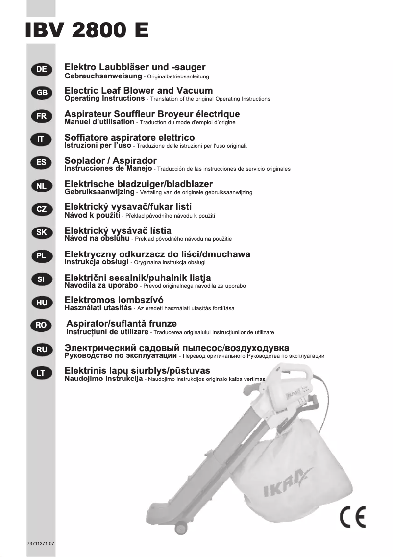 Page 1 de la notice Manuel utilisateur IKRA mogatec IBV 2800 E