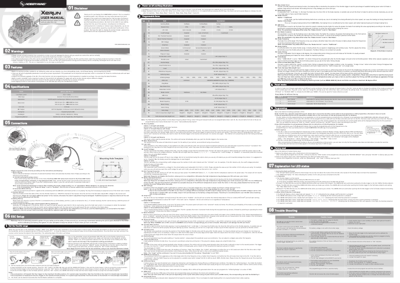Page 1 de la notice Manuel utilisateur Hobbywing XeRun XR8 PRO G3