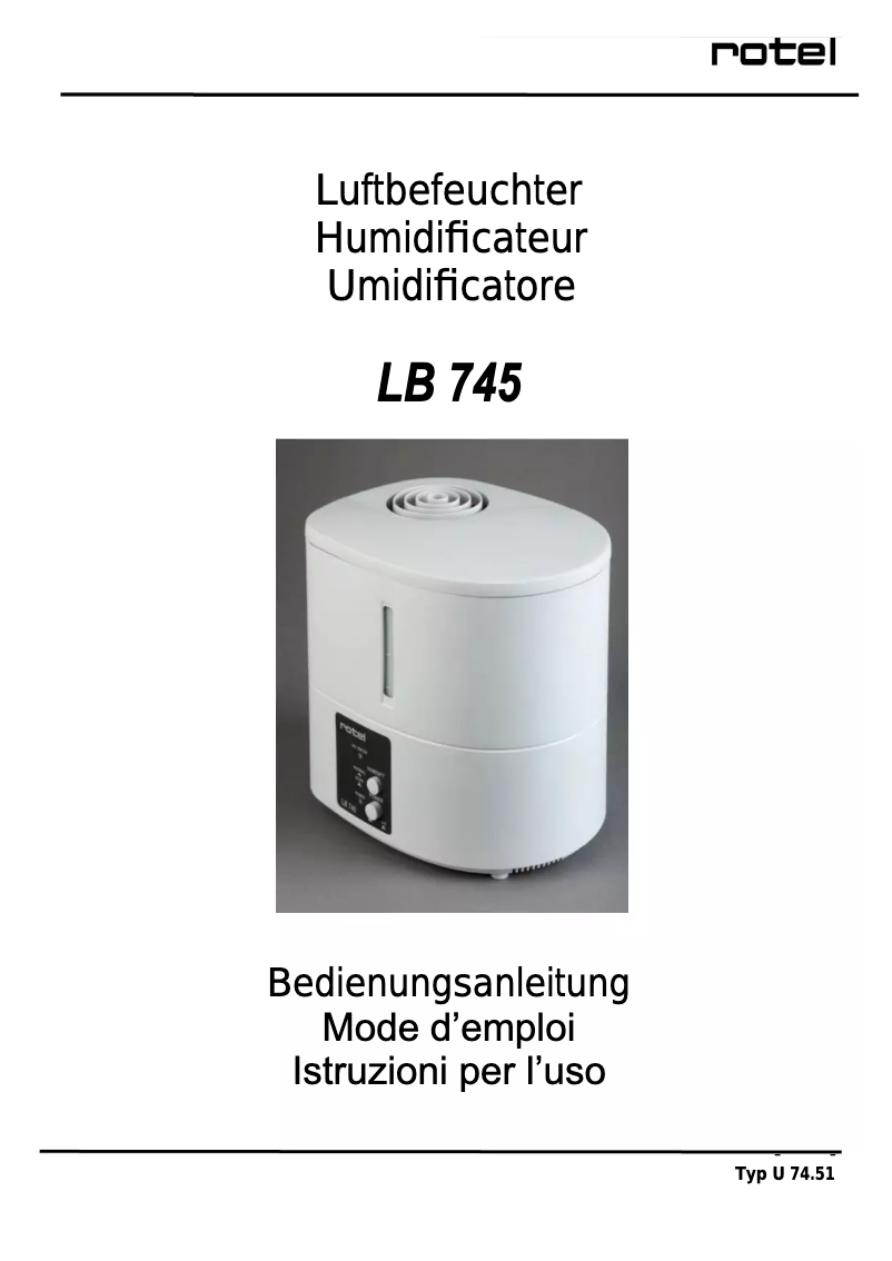 Page n°1 - Manuel utilisateur Rotel LB 745
