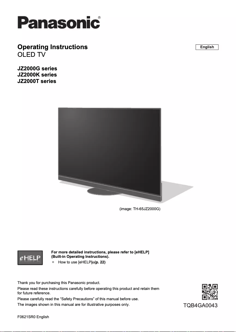 Image de la première page du manuel de l'appareil TH-65JZ2000K