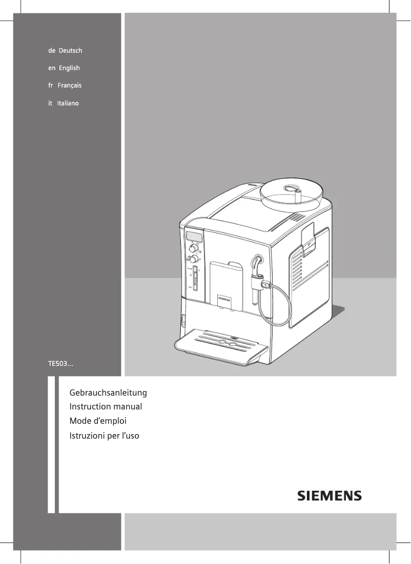 Image de la première page du manuel de l'appareil EQ.5 TE503511DE