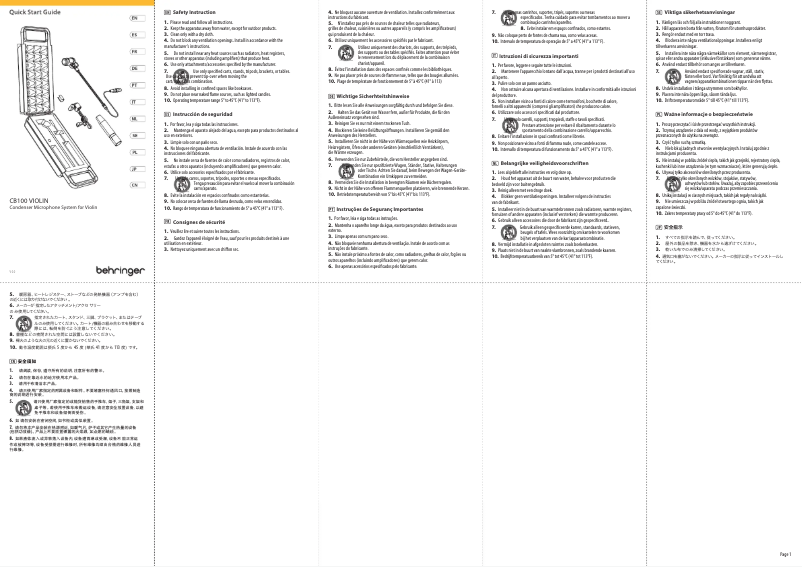 Page 1 de la notice Manuel utilisateur Behringer CB100 VIOLIN