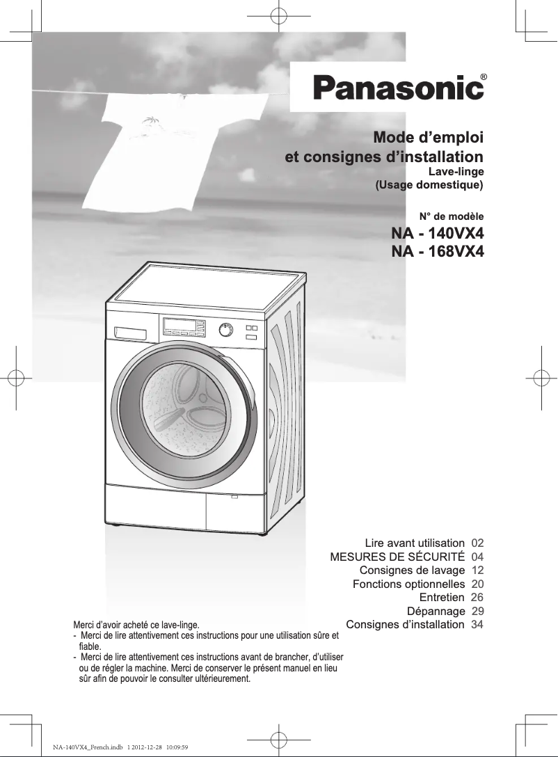 Image de la première page du manuel de l'appareil NA-140VX4