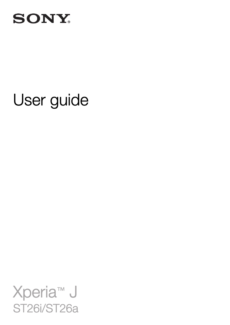 Image de la première page du manuel de l'appareil Xperia J