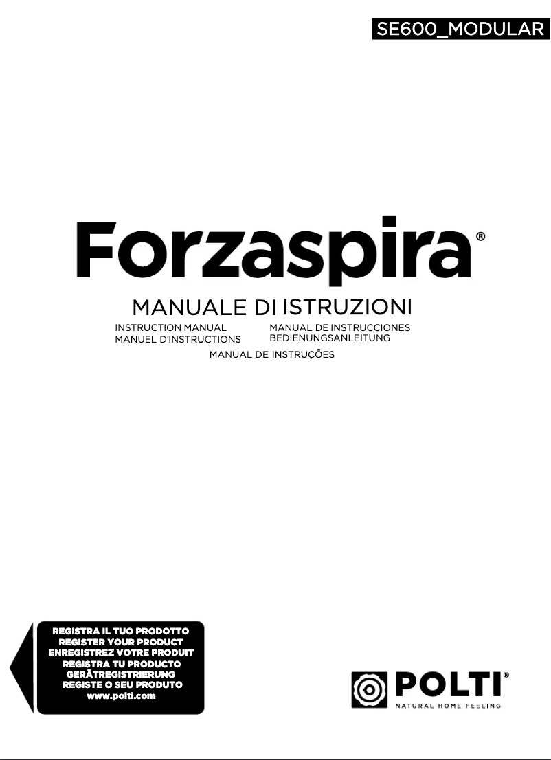 Image de la première page du manuel de l'appareil Forzaspira SE600