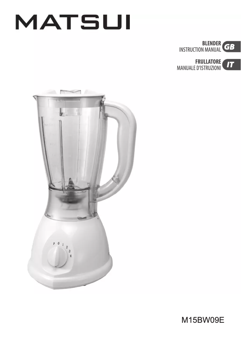 Image de la première page du manuel de l'appareil M15BW09E