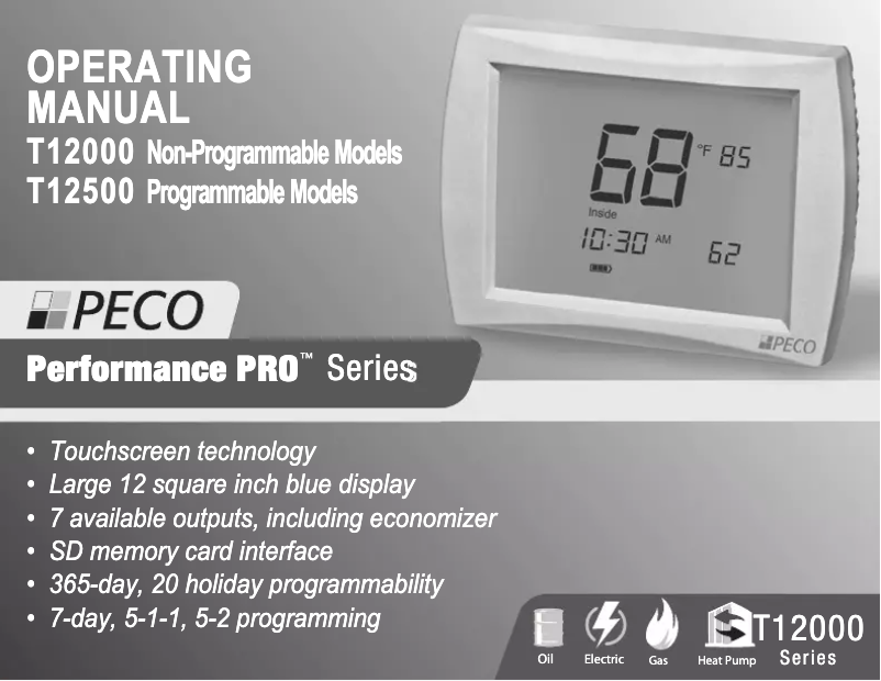 Page n°1 - Manuel utilisateur PECO T12532-001
