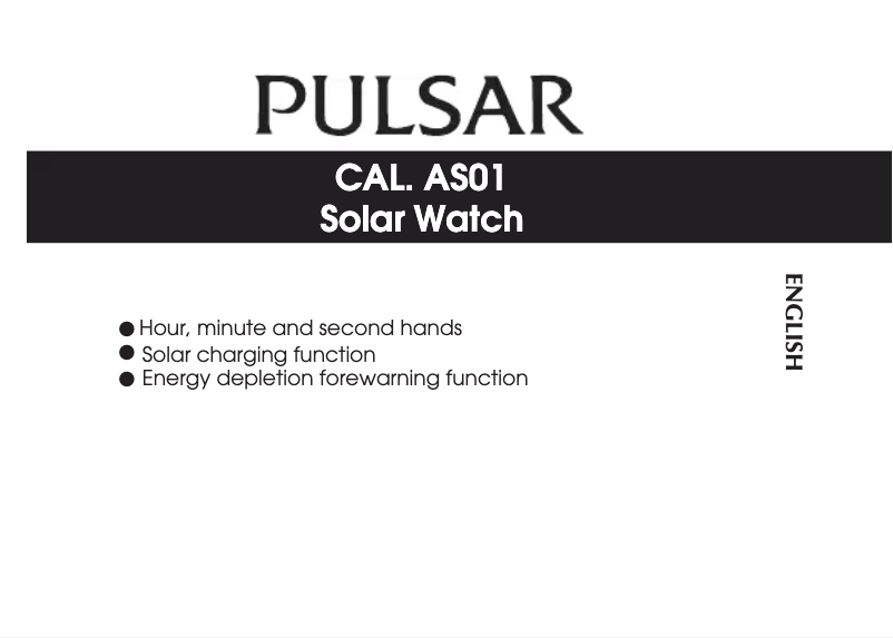 Page n°1 - Manuel utilisateur Pulsar Regular PY5017X1