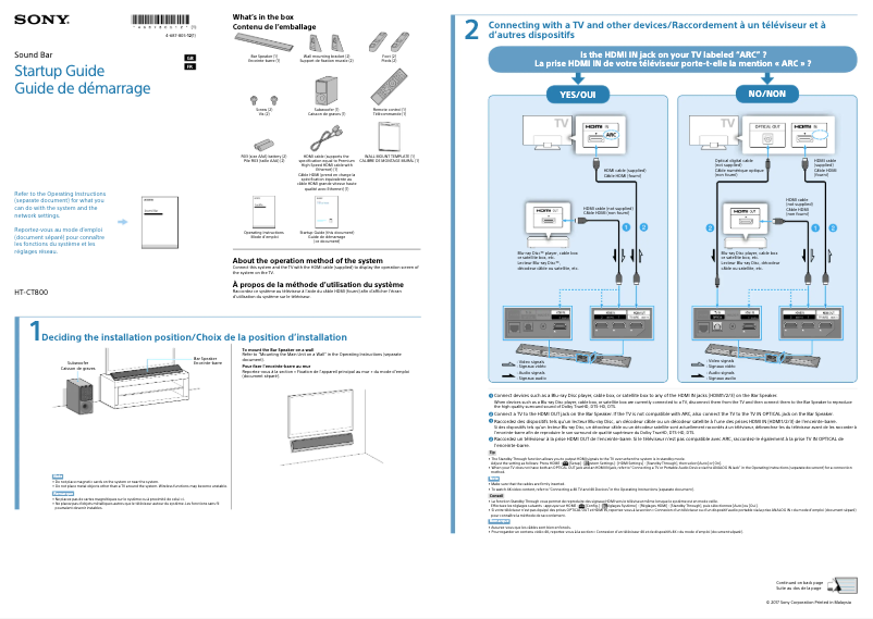 Imagen de la primera página del manual del dispositivo HT-CT800