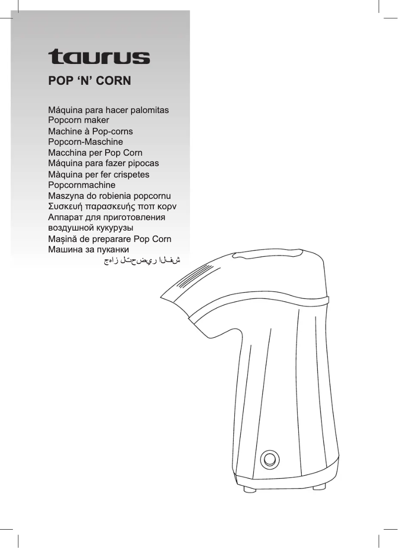 Page n°1 - Manuel utilisateur Taurus POP'N'CORN