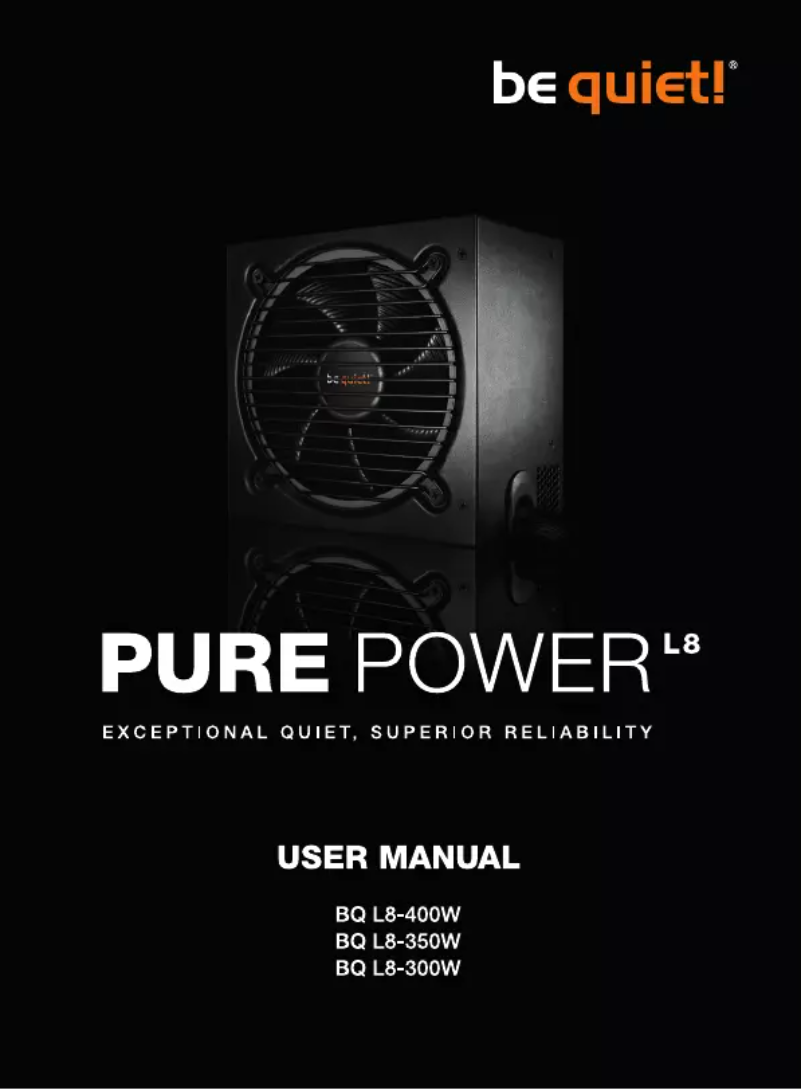 Page 1 de la notice Manuel utilisateur Be Quiet! Pure Power L8-350W