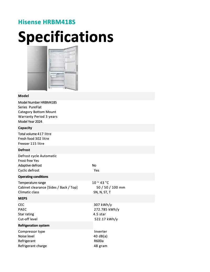 Image de la première page du manuel de l'appareil HRBM418S