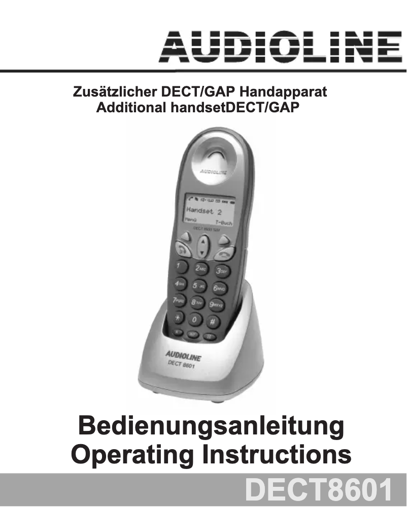 Imagen de la primera página del manual del dispositivo DECT 8601