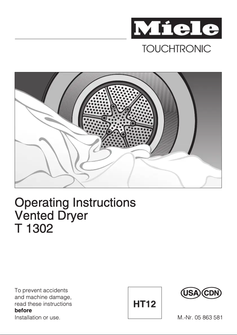 Page n°1 - Manuel utilisateur Miele T 1302