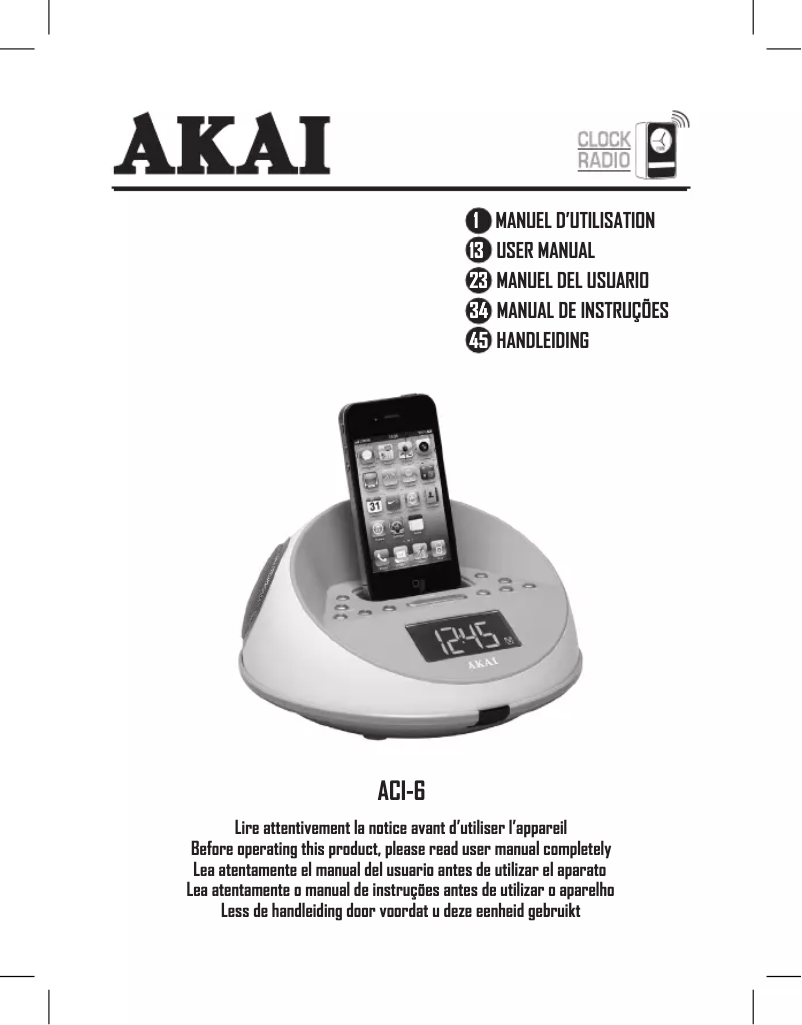 Page n°1 - Manuel utilisateur AKAI ACI-6K
