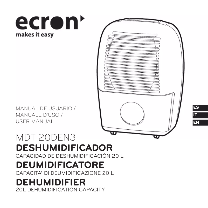 Page n°1 - Manuel utilisateur Ecron MDT 20DEN3