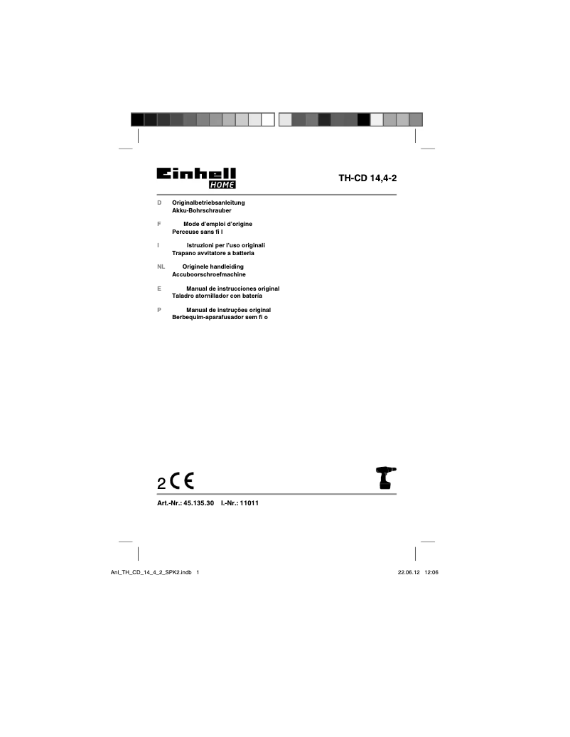Image de la première page du manuel de l'appareil TH-CD 14,4-2
