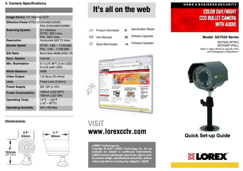 Image de la première page du manuel de l'appareil SG7520