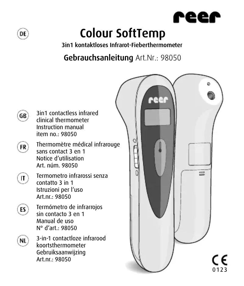 Page 1 de la notice Manuel utilisateur Reer Colour SoftTemp 98050