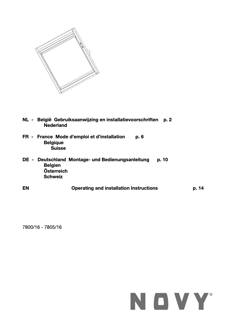 Page n°1 - Manuel utilisateur Novy Head'Line 7800