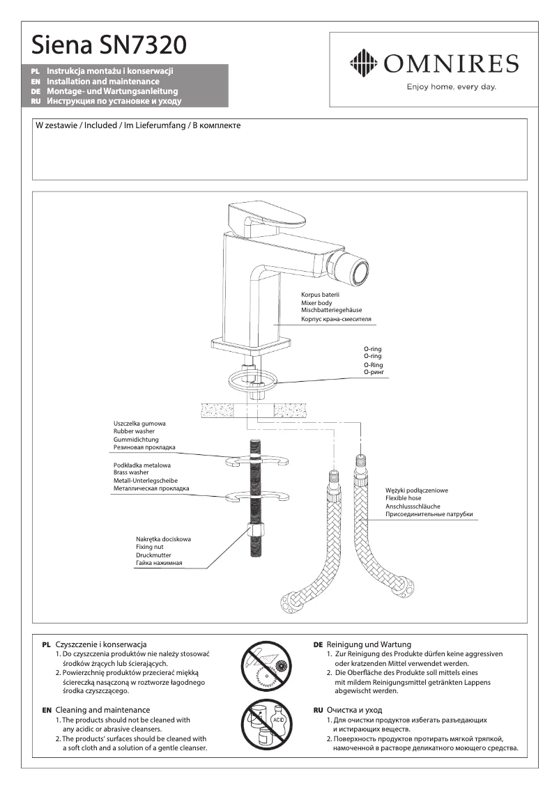 Imagen de la primera página del manual del dispositivo Siena SN7320