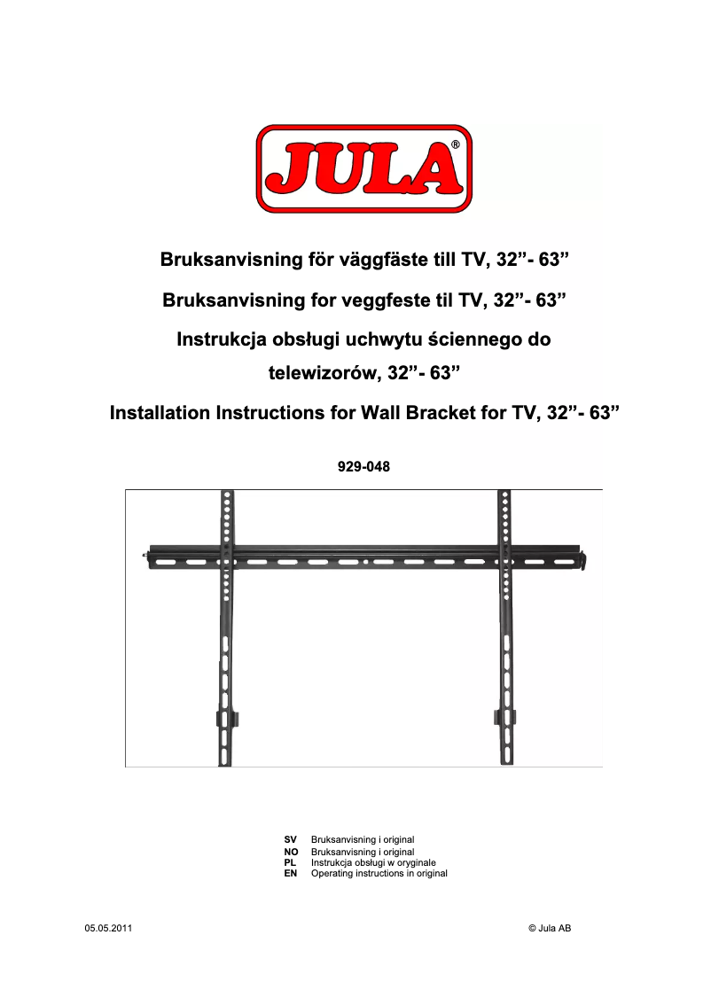 Page 1 de la notice Manuel utilisateur Jula 929-048