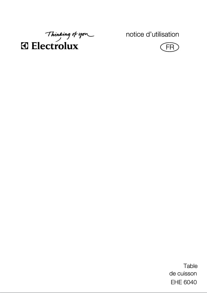 Image de la première page du manuel de l'appareil EHE6040W