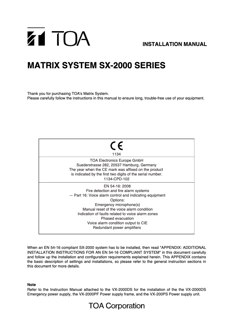 Page n°1 - Manuel utilisateur TOA D-936R